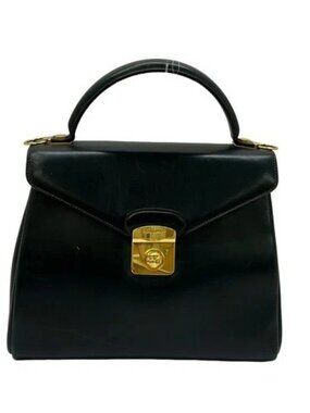 Salvatore Ferragamo Dark Green Leather Handbag